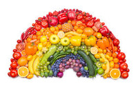 rainbow made of fruits and vegetables