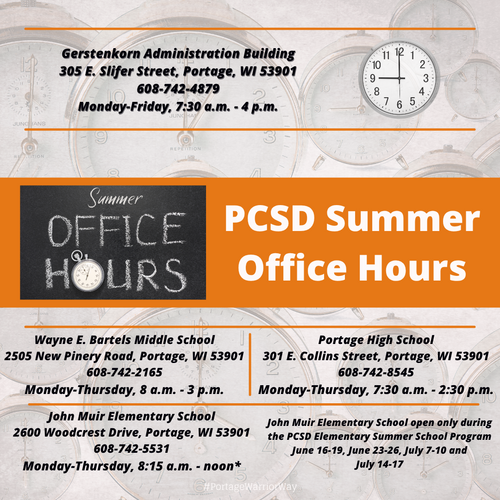 Graphic of the PCSD Summer Office Hours